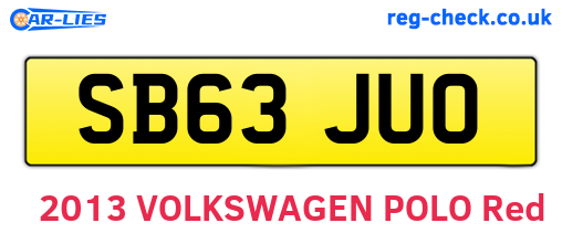 SB63JUO are the vehicle registration plates.