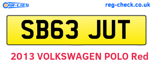 SB63JUT are the vehicle registration plates.