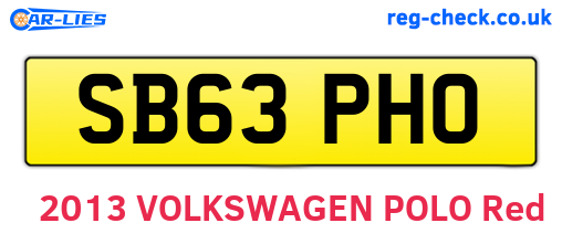 SB63PHO are the vehicle registration plates.