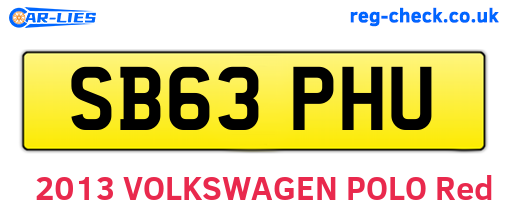 SB63PHU are the vehicle registration plates.