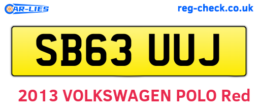 SB63UUJ are the vehicle registration plates.