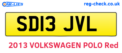 SD13JVL are the vehicle registration plates.