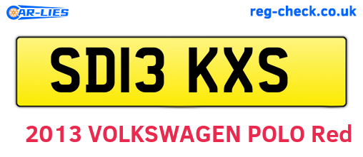 SD13KXS are the vehicle registration plates.