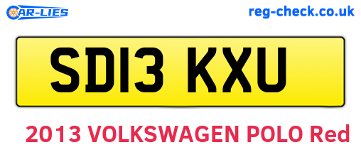 SD13KXU are the vehicle registration plates.