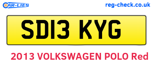 SD13KYG are the vehicle registration plates.