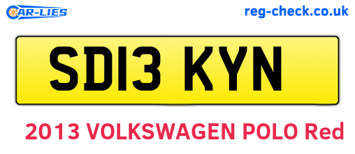 SD13KYN are the vehicle registration plates.