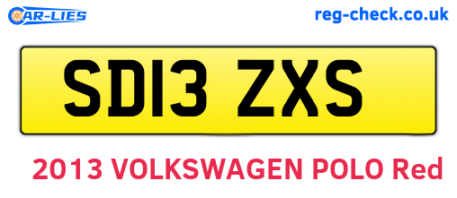 SD13ZXS are the vehicle registration plates.