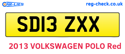 SD13ZXX are the vehicle registration plates.