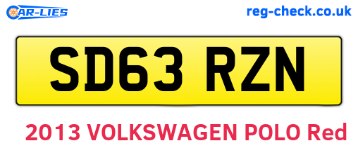 SD63RZN are the vehicle registration plates.