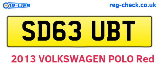 SD63UBT are the vehicle registration plates.