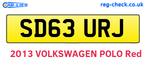 SD63URJ are the vehicle registration plates.