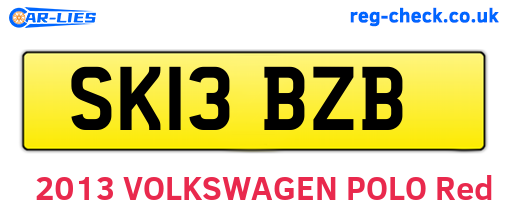 SK13BZB are the vehicle registration plates.