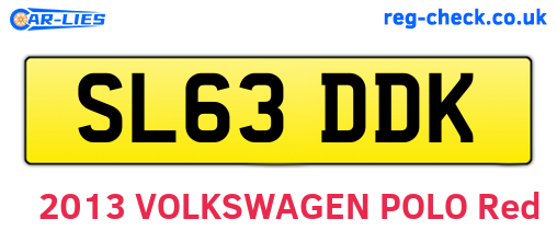 SL63DDK are the vehicle registration plates.