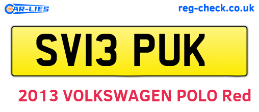 SV13PUK are the vehicle registration plates.