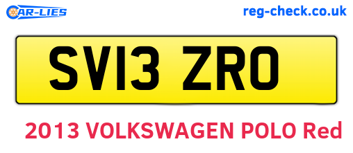 SV13ZRO are the vehicle registration plates.