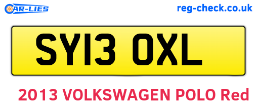 SY13OXL are the vehicle registration plates.