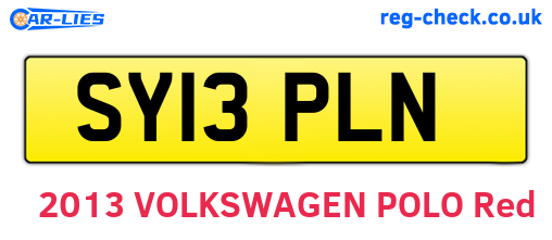 SY13PLN are the vehicle registration plates.
