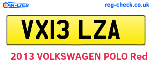 VX13LZA are the vehicle registration plates.