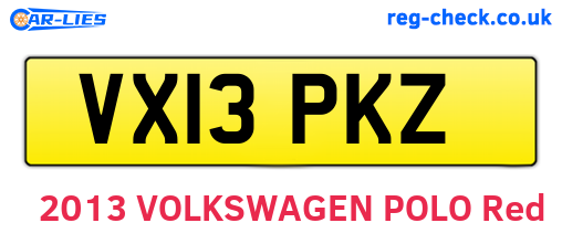 VX13PKZ are the vehicle registration plates.