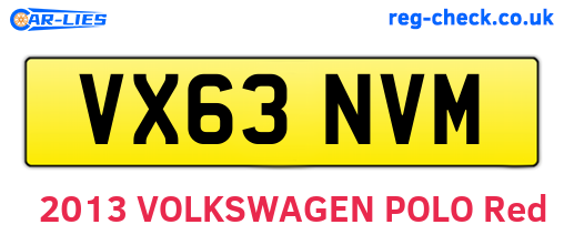 VX63NVM are the vehicle registration plates.