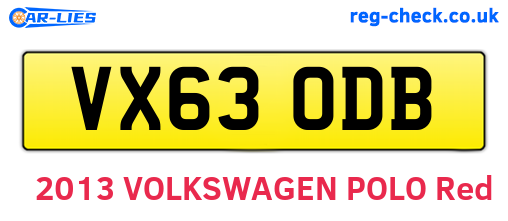 VX63ODB are the vehicle registration plates.