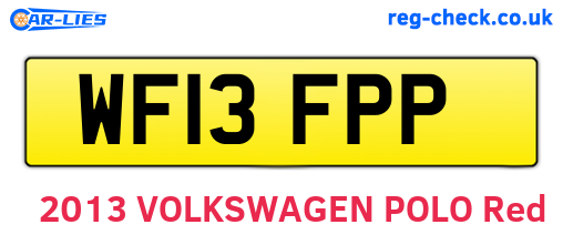 WF13FPP are the vehicle registration plates.