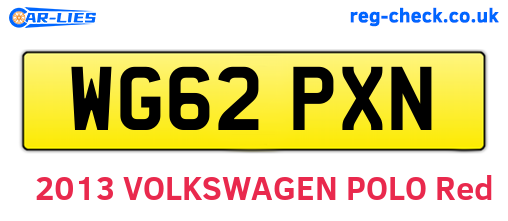WG62PXN are the vehicle registration plates.