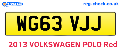 WG63VJJ are the vehicle registration plates.