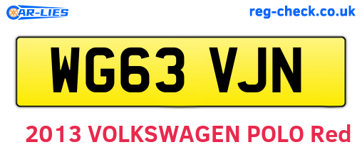 WG63VJN are the vehicle registration plates.