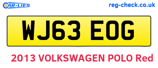 WJ63EOG are the vehicle registration plates.