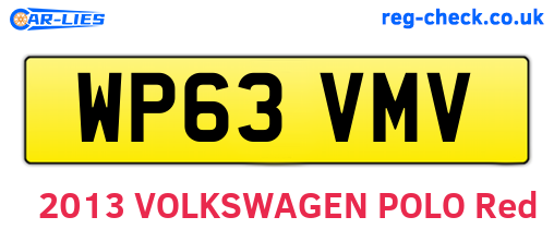 WP63VMV are the vehicle registration plates.