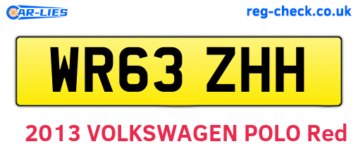 WR63ZHH are the vehicle registration plates.