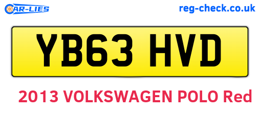 YB63HVD are the vehicle registration plates.