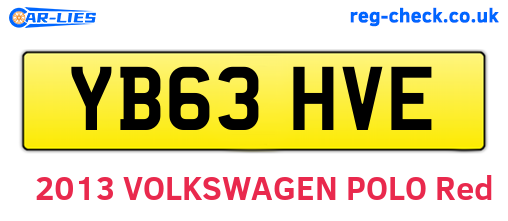 YB63HVE are the vehicle registration plates.