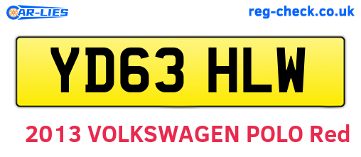 YD63HLW are the vehicle registration plates.