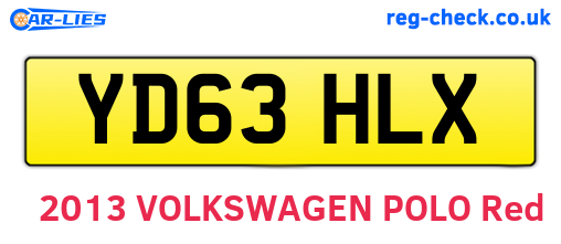 YD63HLX are the vehicle registration plates.