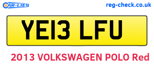 YE13LFU are the vehicle registration plates.