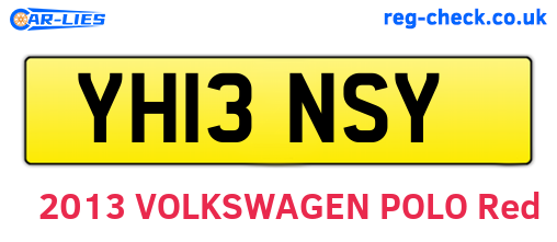 YH13NSY are the vehicle registration plates.