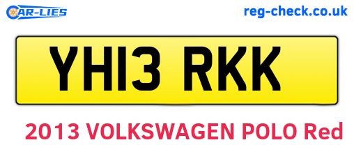 YH13RKK are the vehicle registration plates.