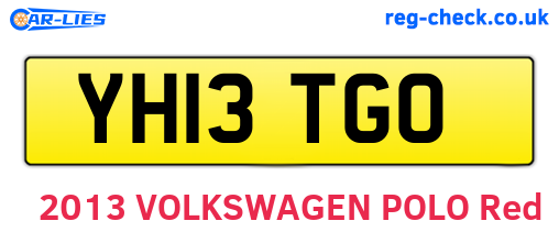 YH13TGO are the vehicle registration plates.