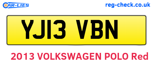 YJ13VBN are the vehicle registration plates.