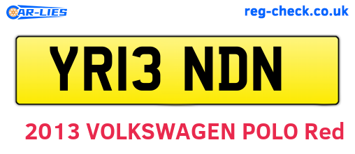 YR13NDN are the vehicle registration plates.