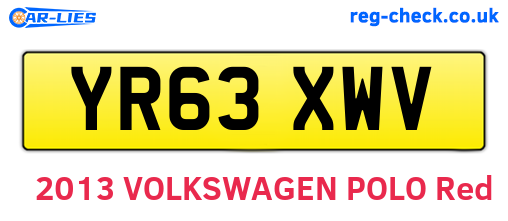 YR63XWV are the vehicle registration plates.