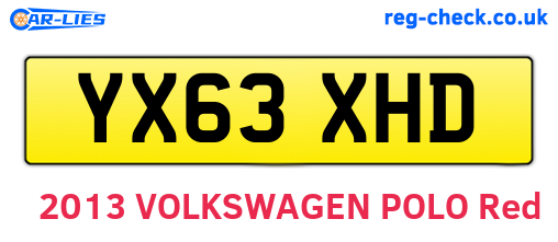YX63XHD are the vehicle registration plates.