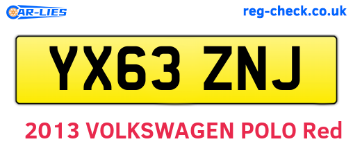 YX63ZNJ are the vehicle registration plates.