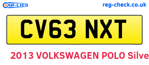 CV63NXT are the vehicle registration plates.