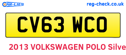 CV63WCO are the vehicle registration plates.