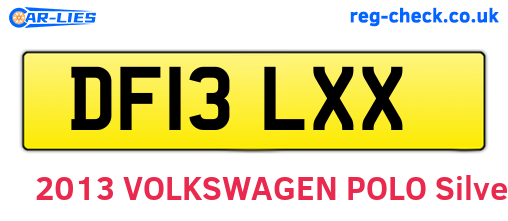 DF13LXX are the vehicle registration plates.