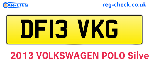 DF13VKG are the vehicle registration plates.