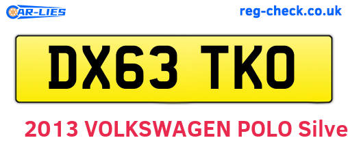 DX63TKO are the vehicle registration plates.